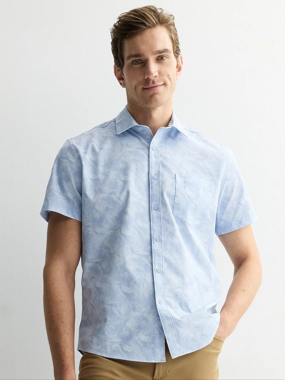 FLX Tech Mesh Slim-Fit Short Sleeve Button-Down Shirt